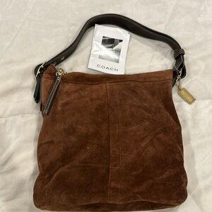 Vintage Coach Legacy Hobo Suede Crossbody Messenger Bag 9324 Brown